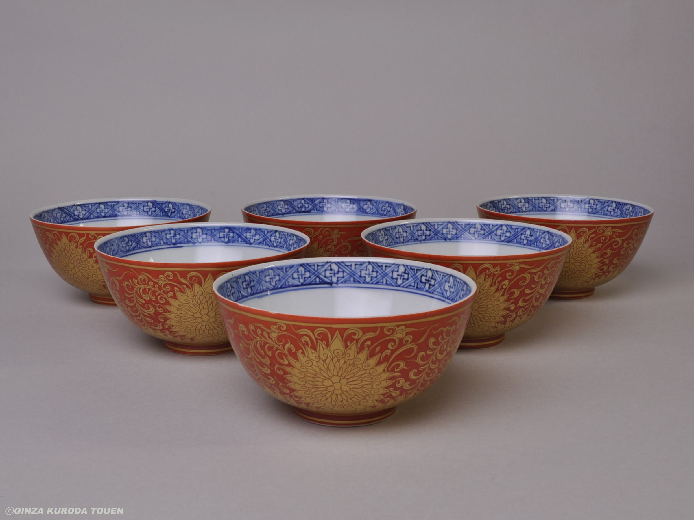 Chikushun Kawase I: A set of bowls, Kinrande type