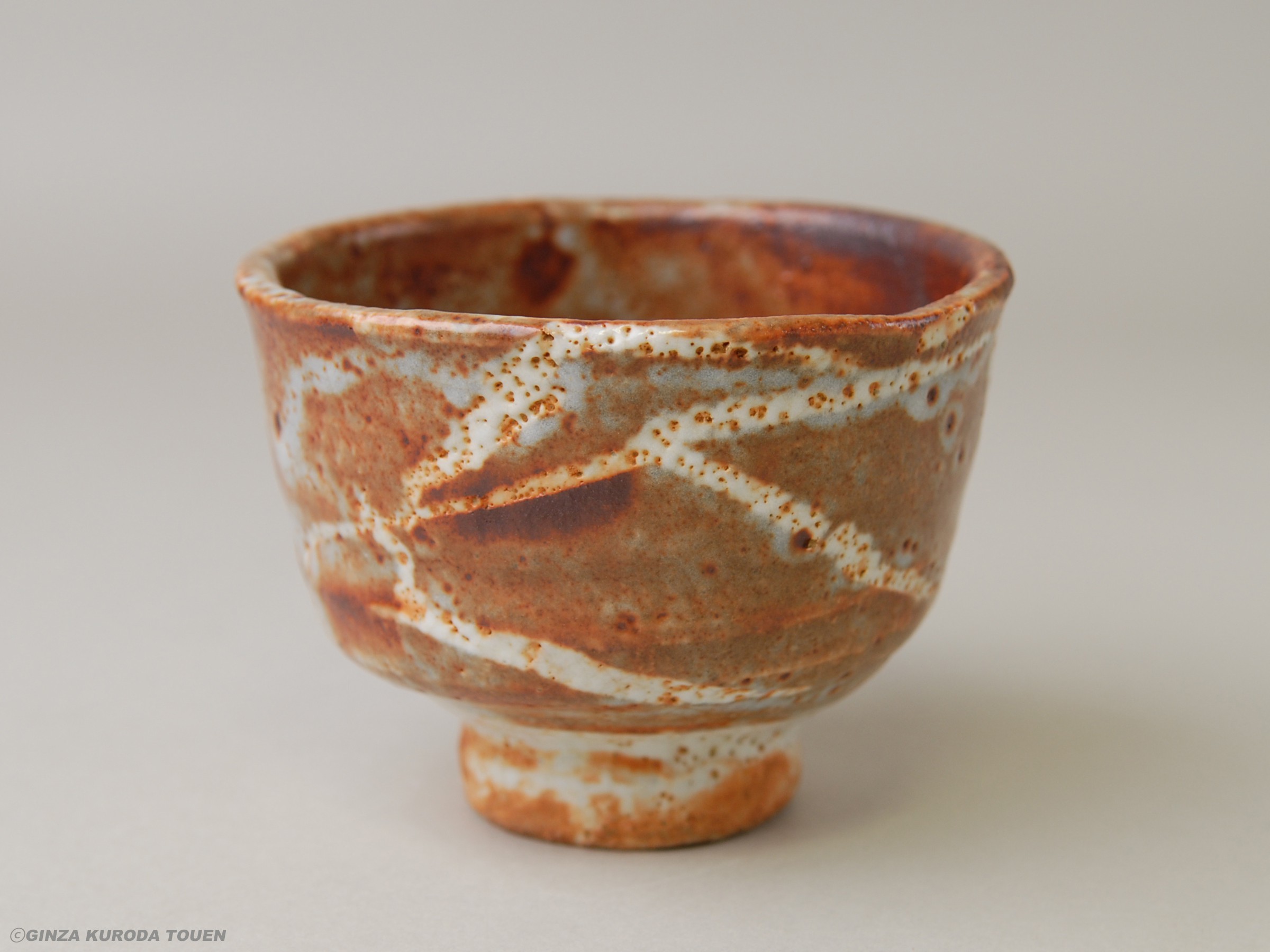 Rosanjin Kitaoji: Tea bowl, Shino type, Carrizo design