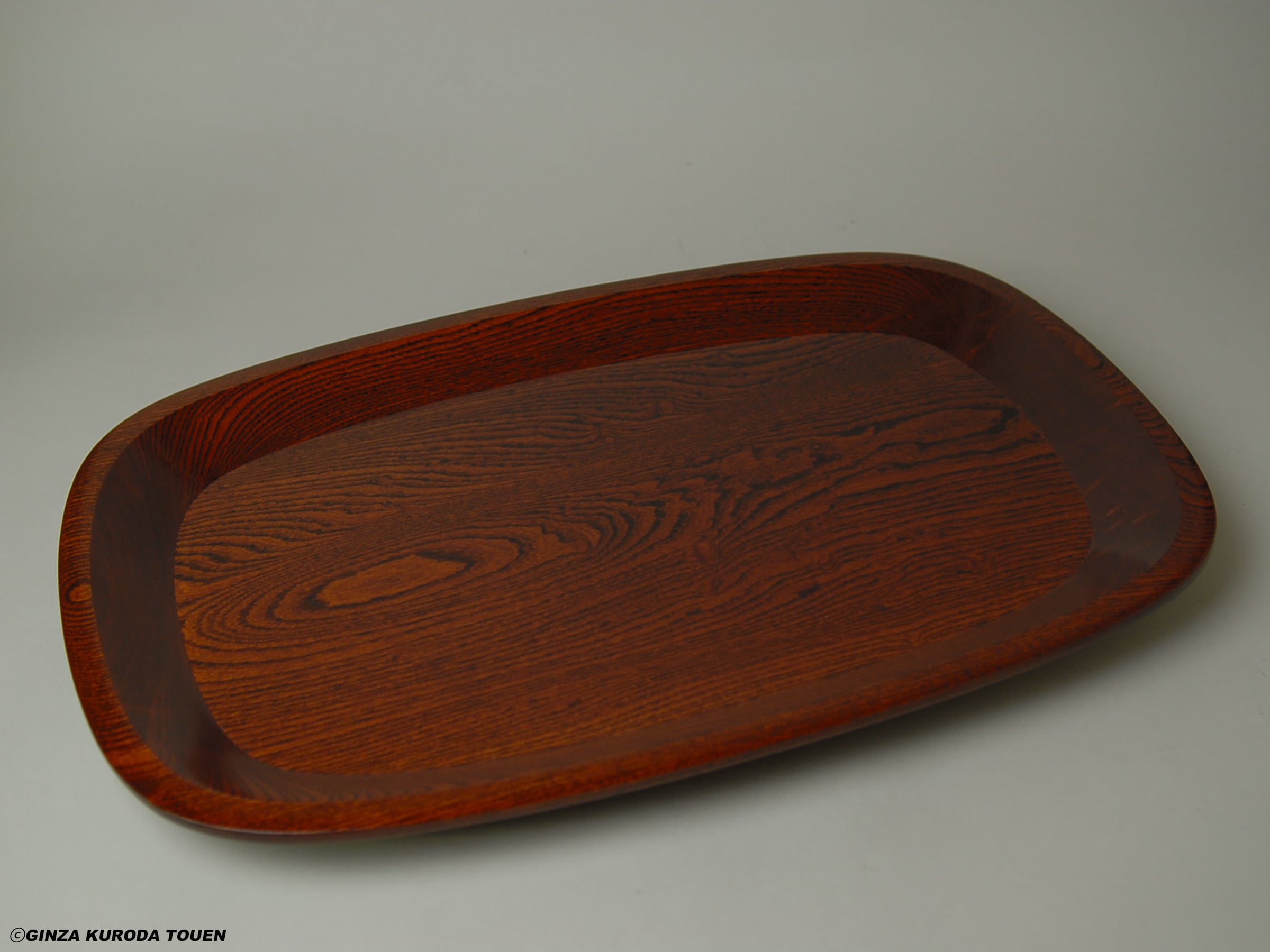 Tatsuaki Kuroda : Large oval tray, Wiped urushi, Zelkova wood